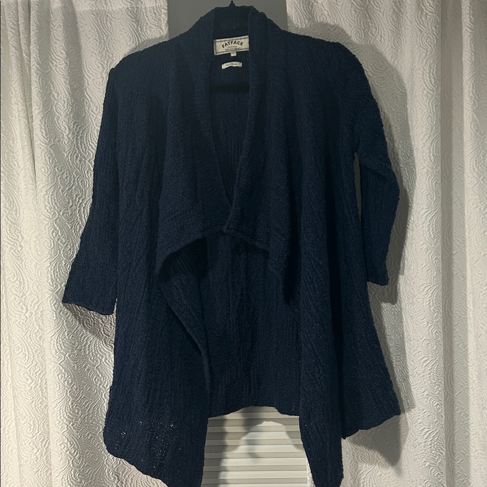 FatFace Navy Waterfall Open Cardigan